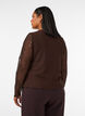 &Auml;rml&ouml;s topp med v&aring;gig struktur och kn&auml;ppning, Brun, Model image number 2
