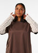 L&ouml;s t-shirt med l&aring;nga &auml;rmar i spets, Brun, Model image number 3