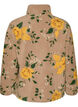 Blommig fleecejacka med h&ouml;g krage och dragkedja, Beige, Packshot image number 1
