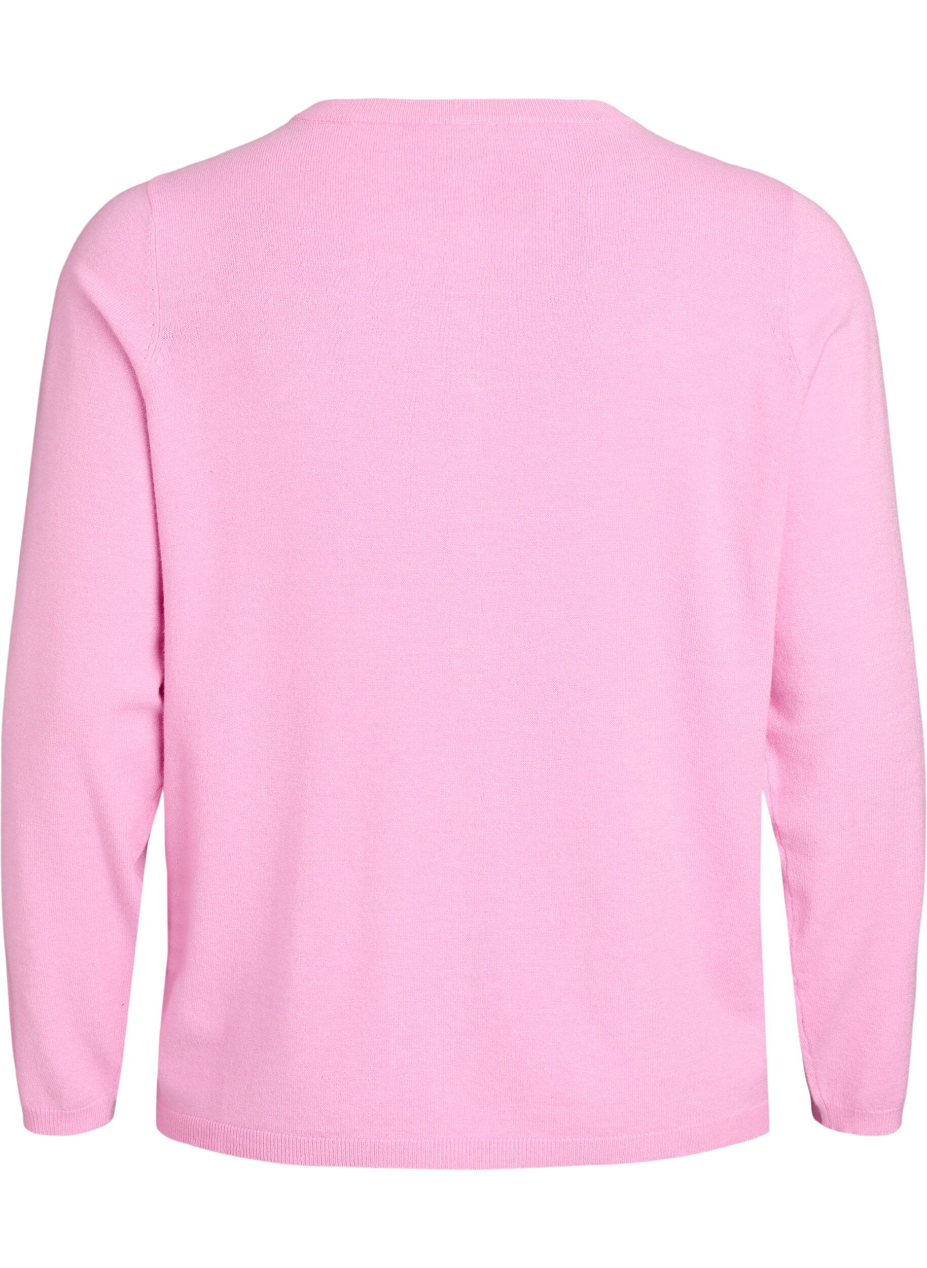 Zizzi Cardigan med runda knappar, Rosa, Packshot image number 1