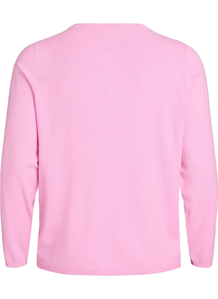 Cardigan med runda knappar, Rosa, Packshot image number 1