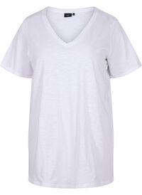 Enfärgad oversize t-shirt med v-hals