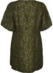 A-linjeformad kl&auml;nning i jacquard med puff&auml;rmar, Gr&ouml;n, Packshot image number 1