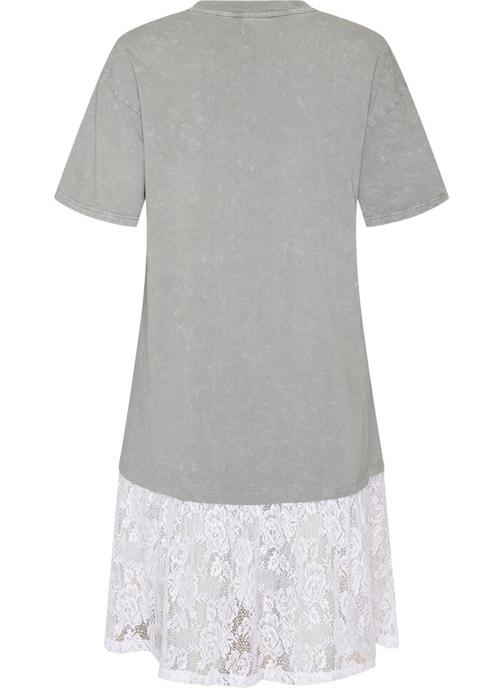 L&ouml;s t-shirtkl&auml;nning med spetskant, Gr&aring;, Packshot image number 1