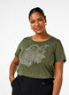 T-shirt i bomull med strassmotiv, Thyme w. Rhinestones, Model image number 0