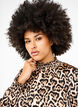 Leopardmönstrad blus med smock, Brun, Model image number 3