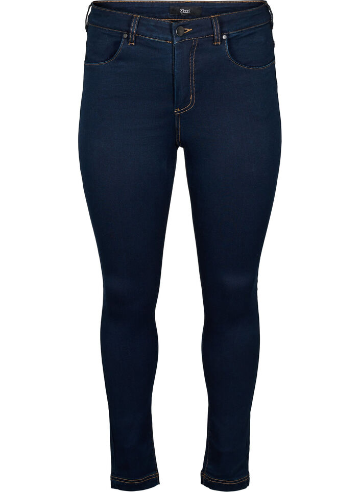 Super slim Amy jeans med hög midja, Unwashed, Packshot image number 0