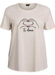 T-shirt med tryck, Vit