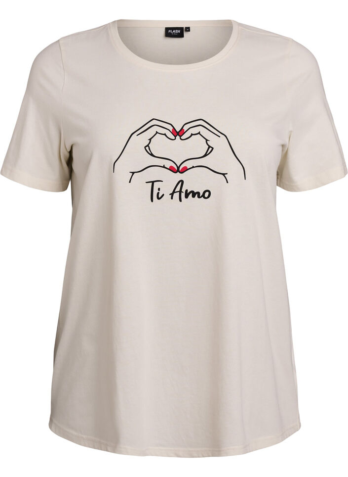 T-shirt med tryck, Vit, Packshot image number 0