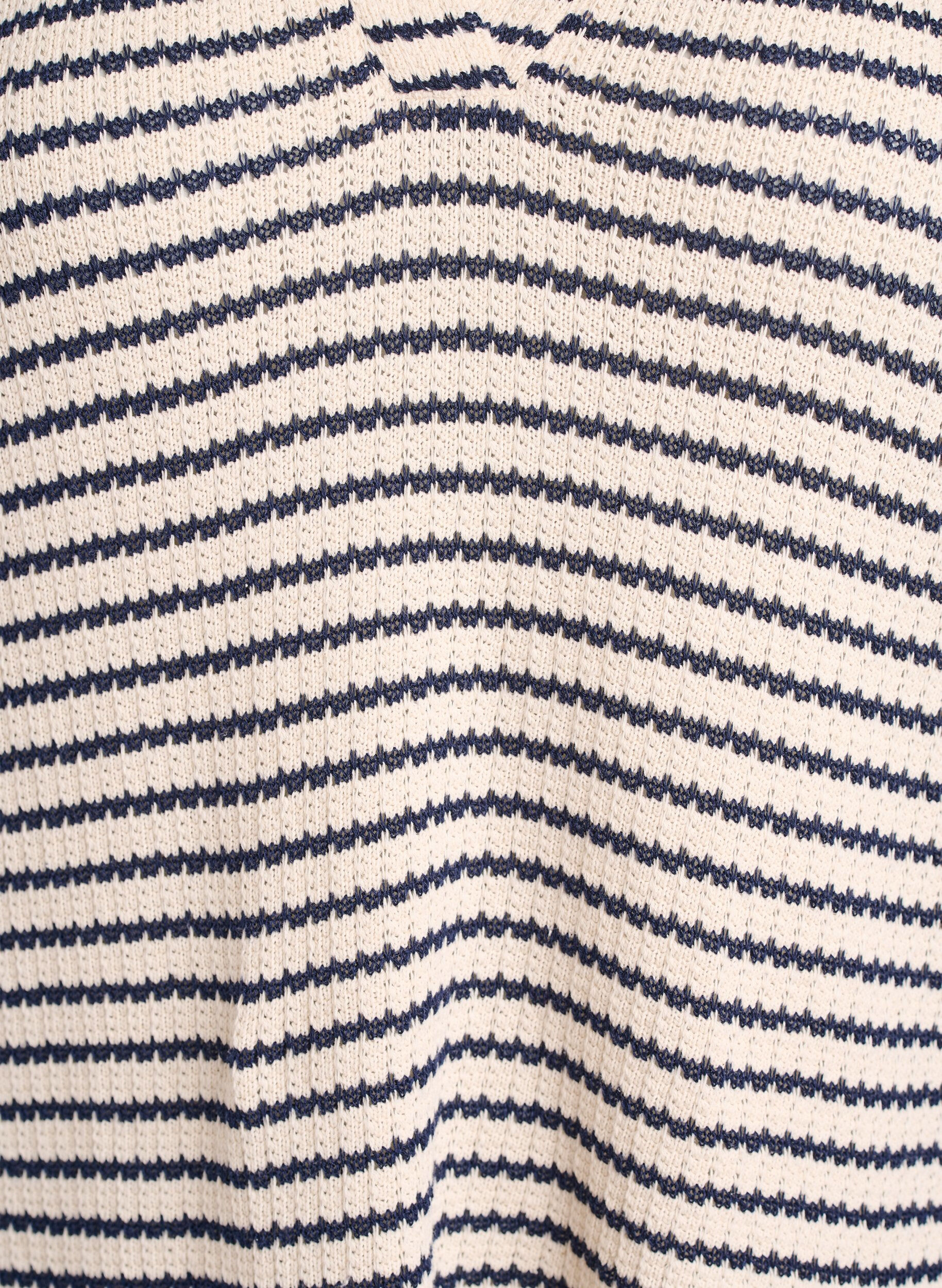 Zizzi Randig blus i jersey med krage och v-ringning, Beige, Packshot image number 2