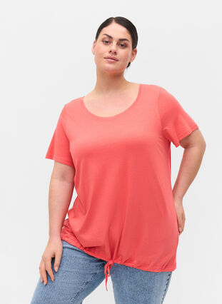Kortärmad t-shirt med dragsko i nederkant, Dubarry, Model image number 0