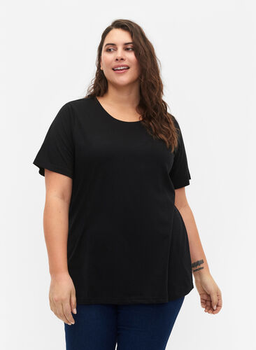 FLASH - 2-pack t-shirtar med rund hals, Black/Black, Model image number 0
