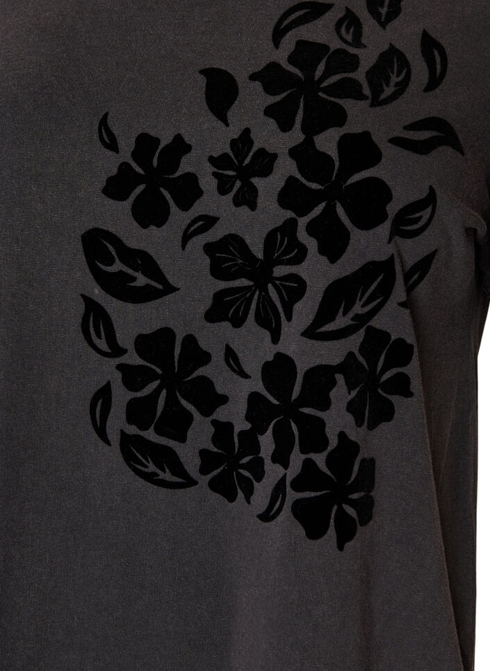 T-shirt i ekologisk bomull med tryck, Gr&aring;, Packshot image number 2