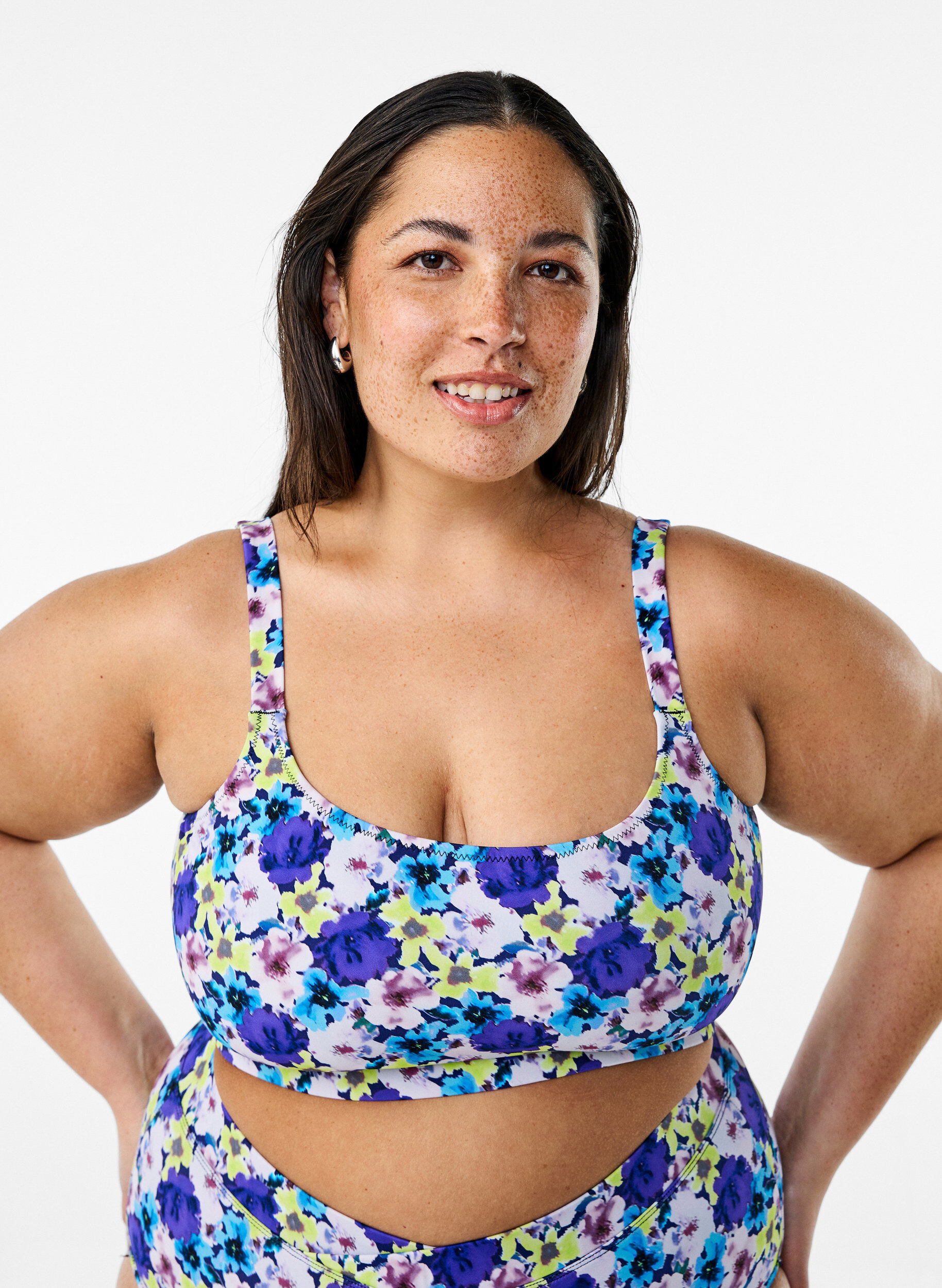 Zizzi Bikinitopp med justerbara axelband, Lila, Model image number 0