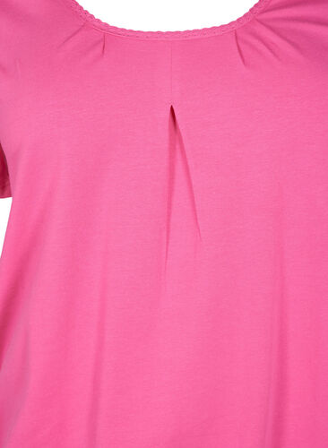 Kortärmad t-shirt i bomull, Shocking Pink, Packshot image number 2