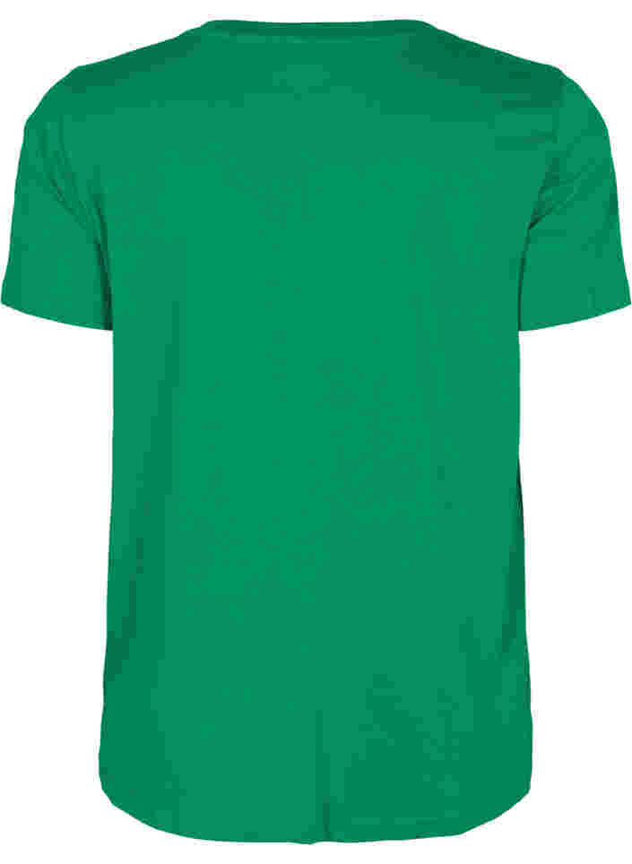 Kortärmad t-shirt i bomull med texttryck, Jolly Green, Packshot image number 1