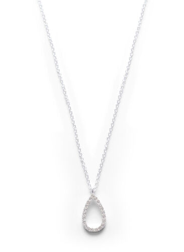 Silverfärgat halsband med hänge, Silver, Packshot image number 0