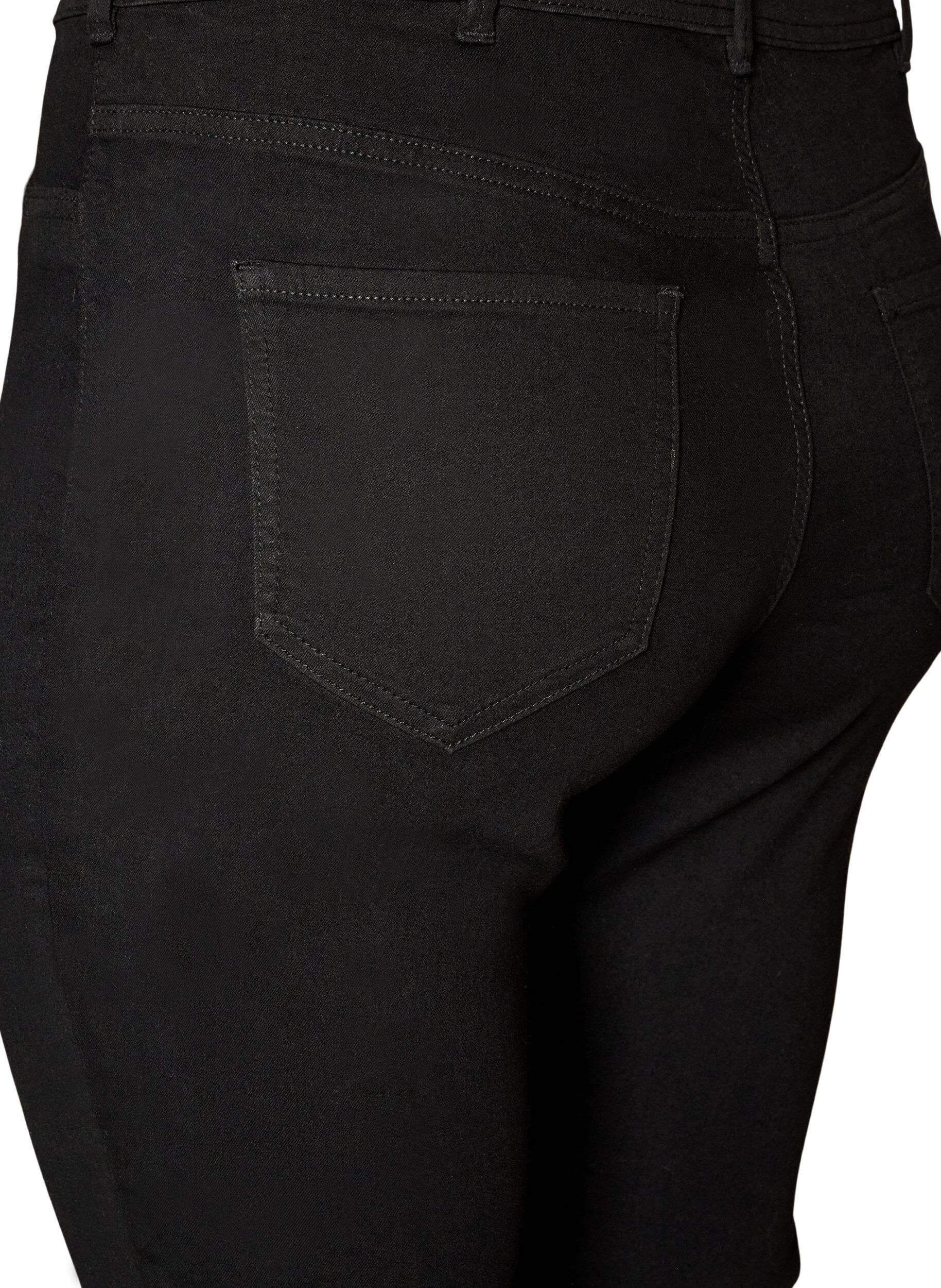 ZizziAmy super slim fit-jeans med h&ouml;g midja, Svart, Packshot image number 3