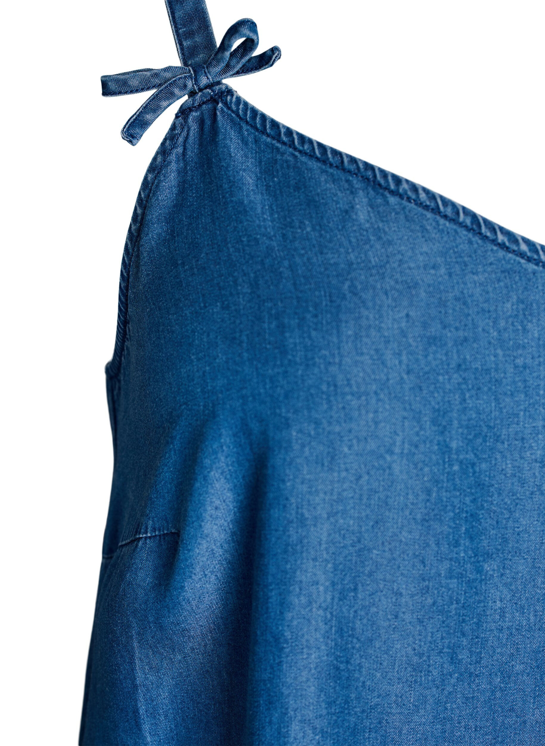 Zizzi Kn&auml;l&aring;ng axelbandskl&auml;nning i TENCEL&trade; Lyocell med denimlook, Bl&aring;, Packshot image number 3