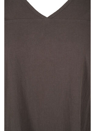 Kortärmad klänning i bomull, Khaki Green, Packshot image number 2