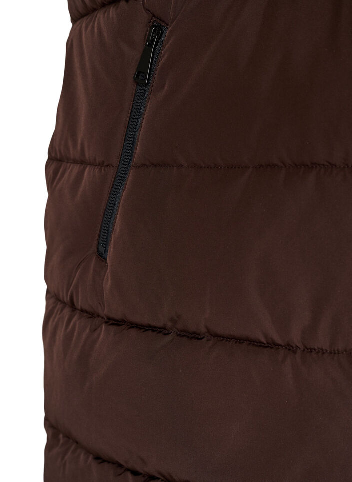 L&aring;ng v&auml;st med huva och fickor, Brun, Packshot image number 3