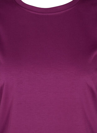 Tröja i sweatshirtmaterial med rund hals och ballongärmar, Dark Purple, Packshot image number 2