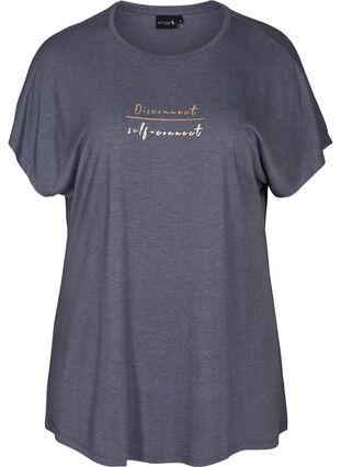 Tränings t-shirt med textprint, Odysses Gray, Packshot image number 0