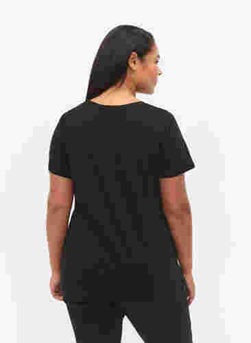 T-shirt i bomull med tryck, Black LOS ANGELES, Model image number 1