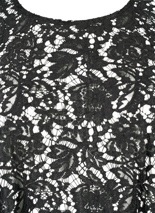 FLASH – Långärmad spetsblus, Black, Packshot image number 2