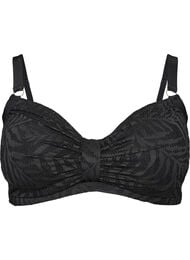 Bikinitopp i strukturerad mesh med urtagbara kuddar, Svart