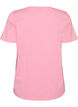 T-shirt i bomull med tryck framtill, Rosa, Packshot image number 1