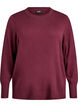Stickad blus med rund hals, R&ouml;d, Packshot image number 0