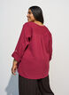 Blus i bomullsmuslin med broderie anglaise, R&ouml;d, Model image number 2