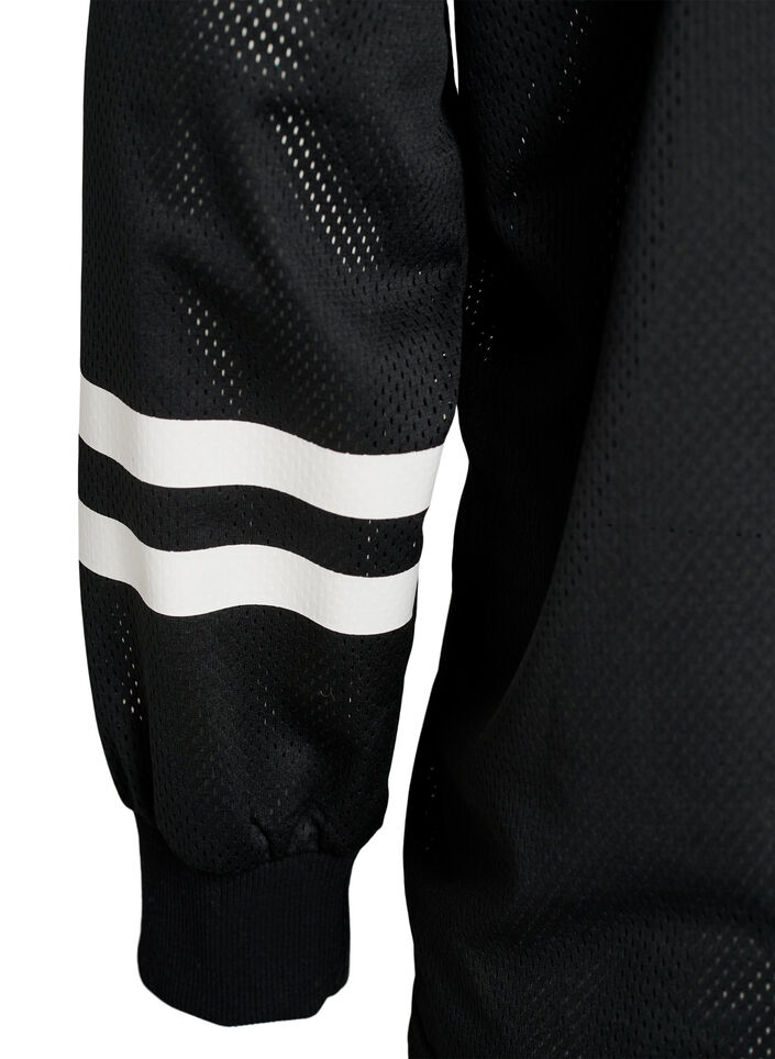 Sportig topp i mesh med texttryck, Svart, Packshot image number 3
