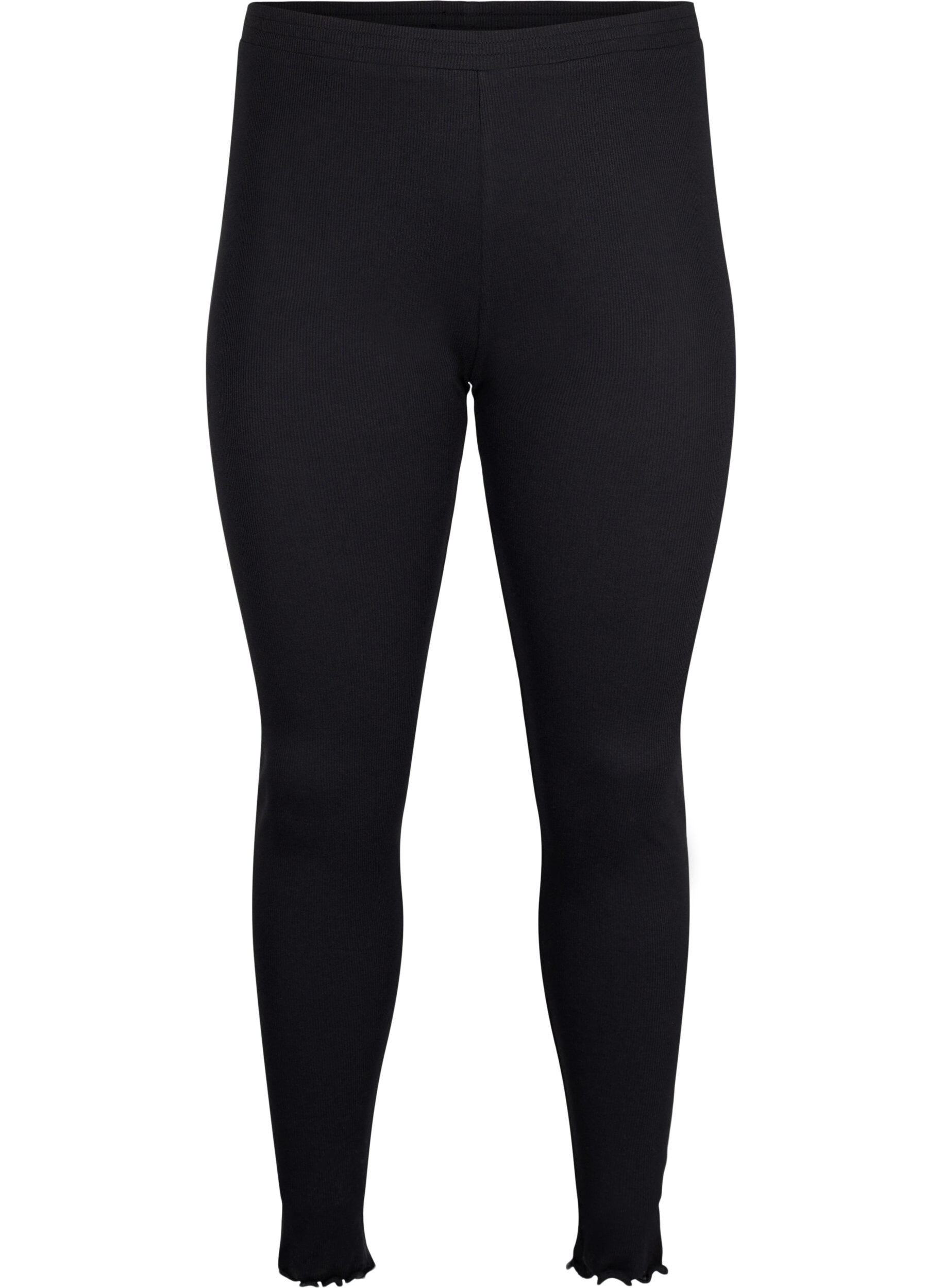 Zizzi Ribbade byxor med tight passform, Black, Packshot image number 0
