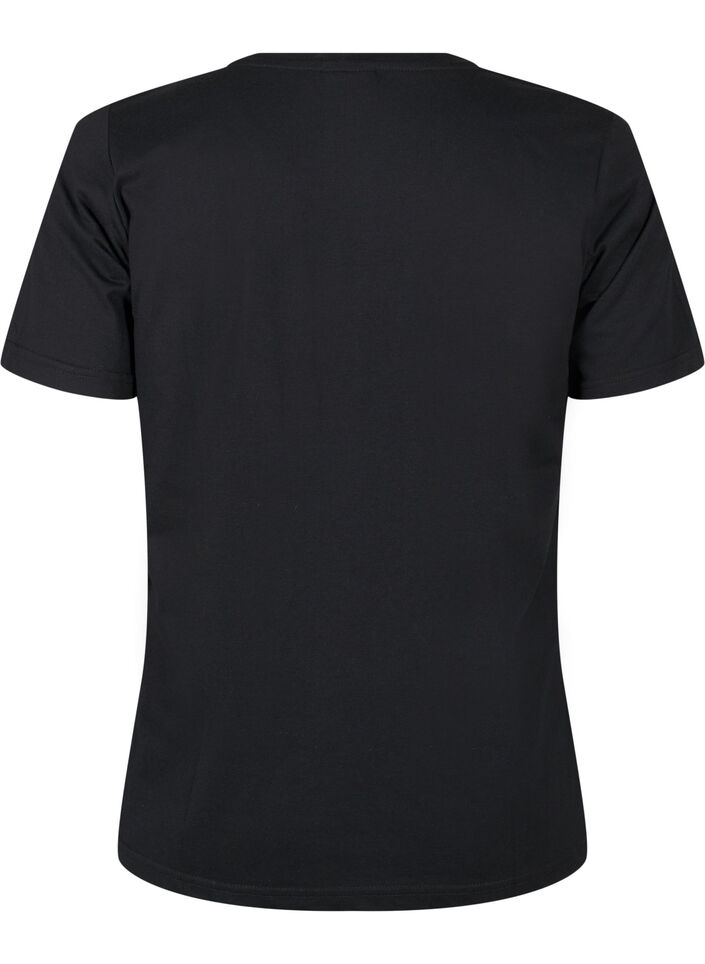 T-shirt från FLASH med tryck, Black Flower Heart , Packshot image number 1