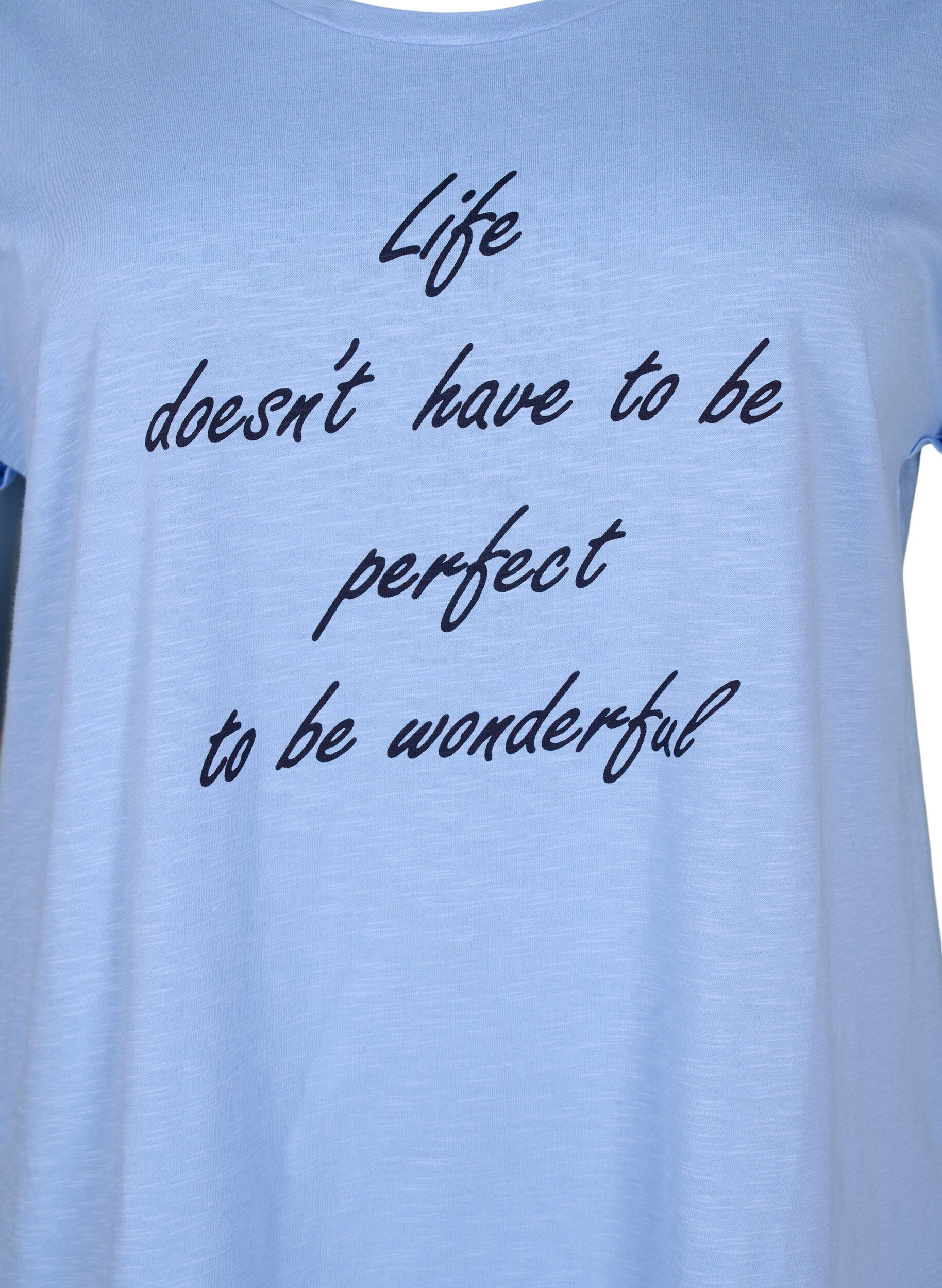 Zizzi T-shirt med tryck i ekologisk bomull, Serenityw.Navy Print, Packshot image number 2