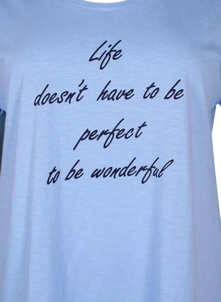 T-shirt med tryck i ekologisk bomull, Serenityw.Navy Print, Packshot image number 2