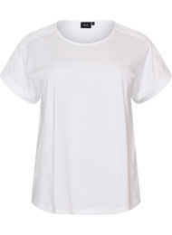 T-shirt i bomull med virkad detalj, Vit