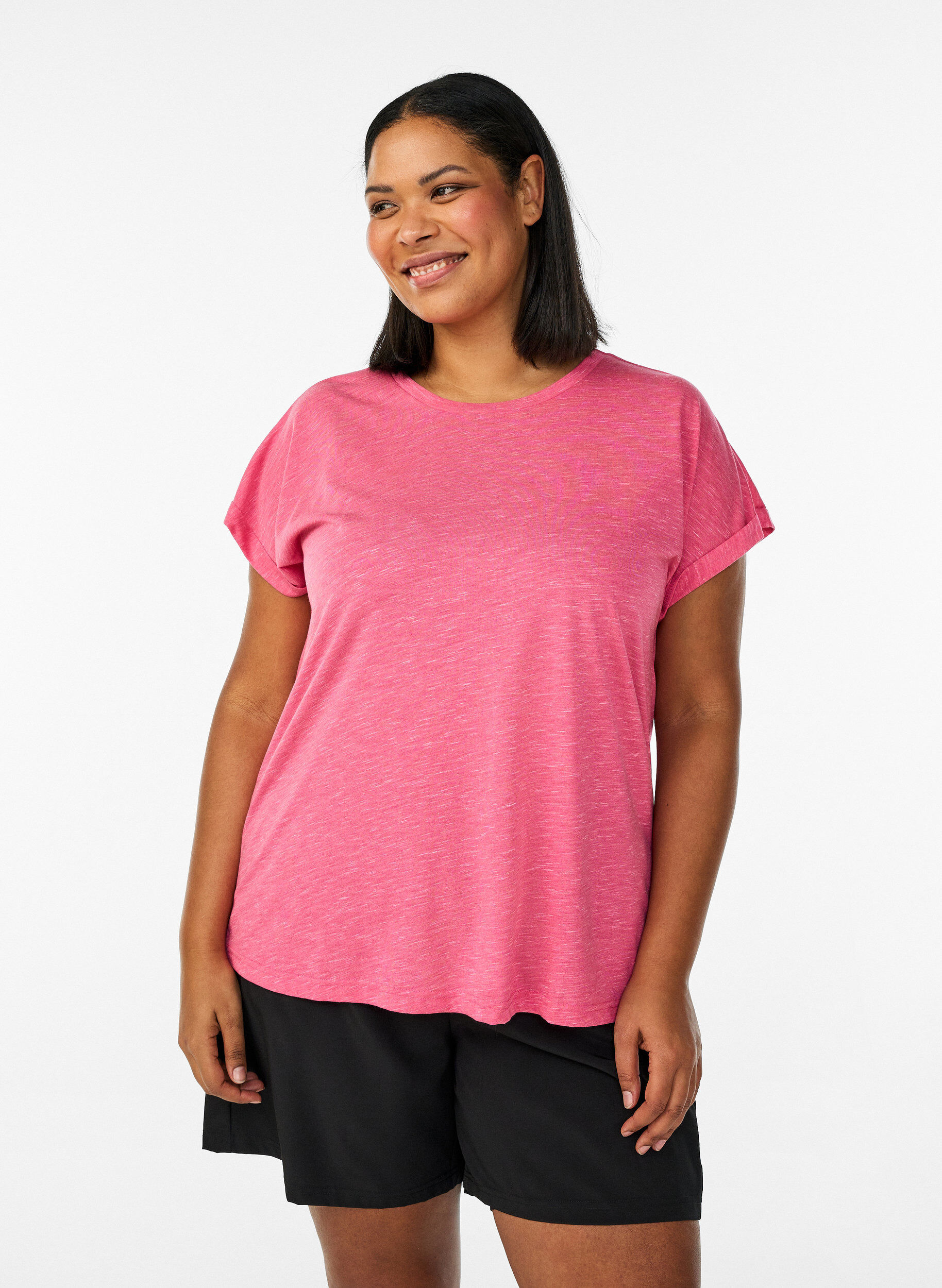 L&ouml;s tr&auml;ningst-shirt med korta &auml;rmar, Rosa, Model