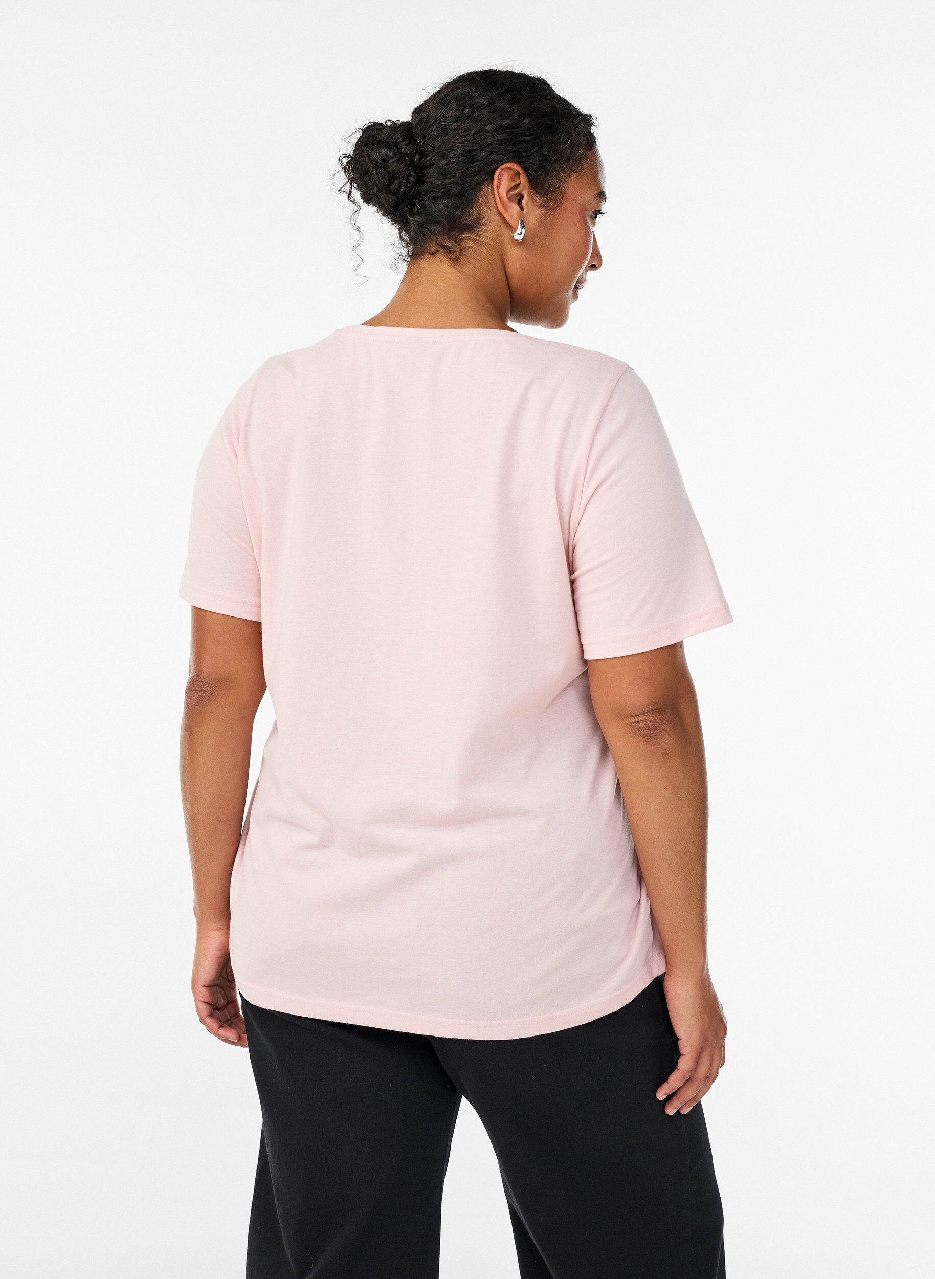 Zizzi FLASH - T-shirt med tryck, Rosa, Model image number 2