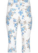 Amy caprijeans med hög midja och blommönster, White B.AOP, Packshot image number 1