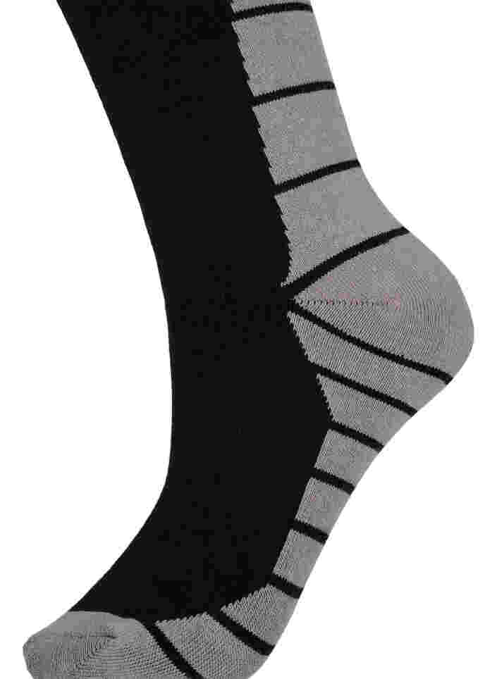 Skidstrumpor i bomulll, Black/Medium Grey, Packshot image number 1