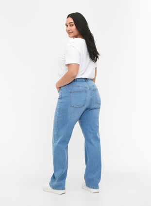 Gemma-jeans med hög midja och rak passform, Light blue, Model image number 1