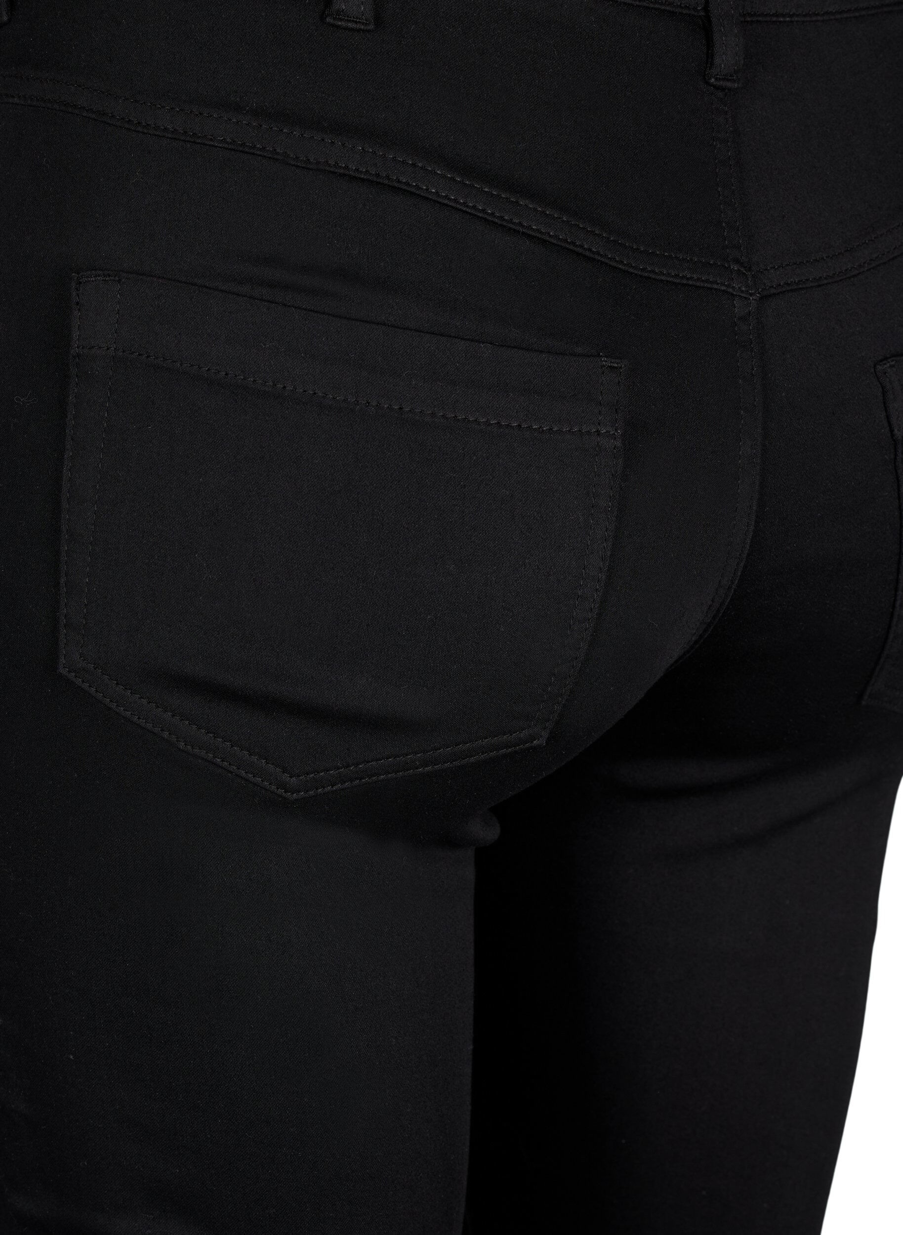 Zizzi Supersmala Amy-jeans med broderidetaljer, Black, Packshot image number 3