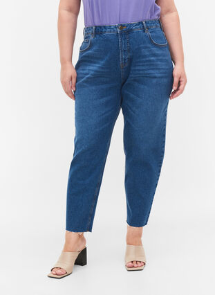 Croppade Millie mom fit jeans, Blue Denim 5, Model image number 2