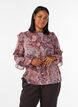 Blus med paisleym&ouml;nster och volangdetaljer, Lila, Model image number 0