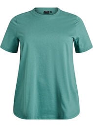 Enkel t-shirt i bomull med rund halsringning, Gr&ouml;n