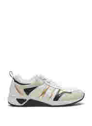 Sneakers med bred passform, White/Gold