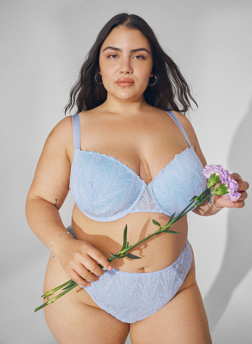 Formpressad spetsbehå med bygel, Blå, Image image number 0